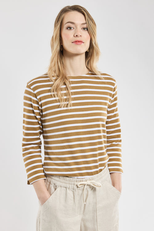 3/4 length sleeve Breton striped shirt - rustic cotton - Armor-lux - 2