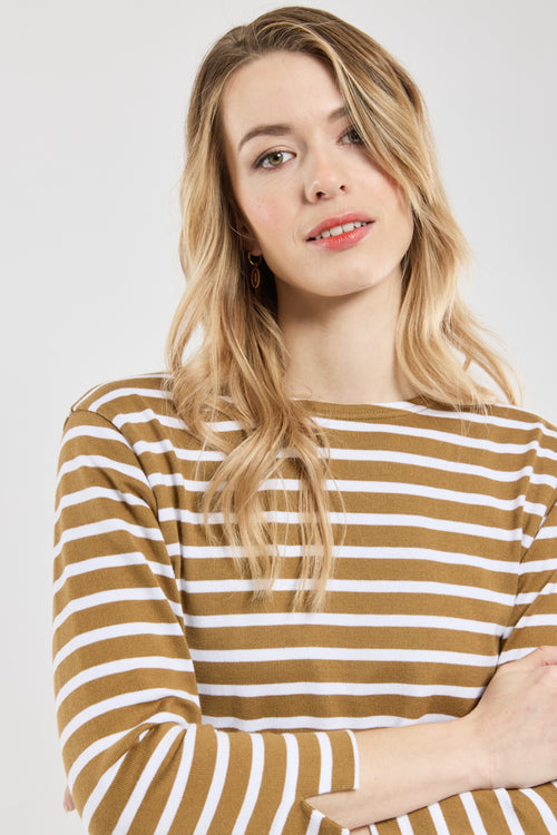 3/4 length sleeve Breton striped shirt - rustic cotton - Armor-lux - 4