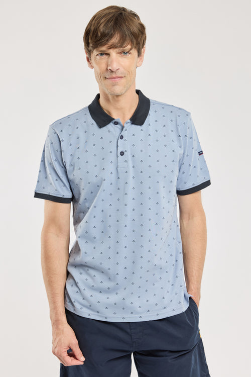 Anchor pattern polo - cotton piqué - Armor-lux - 1