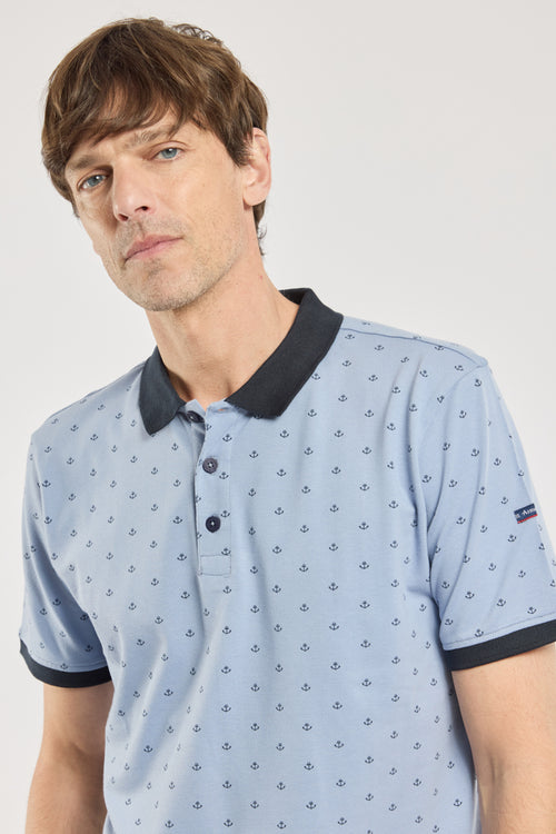 Anchor pattern polo - cotton piqué - Armor-lux - 2