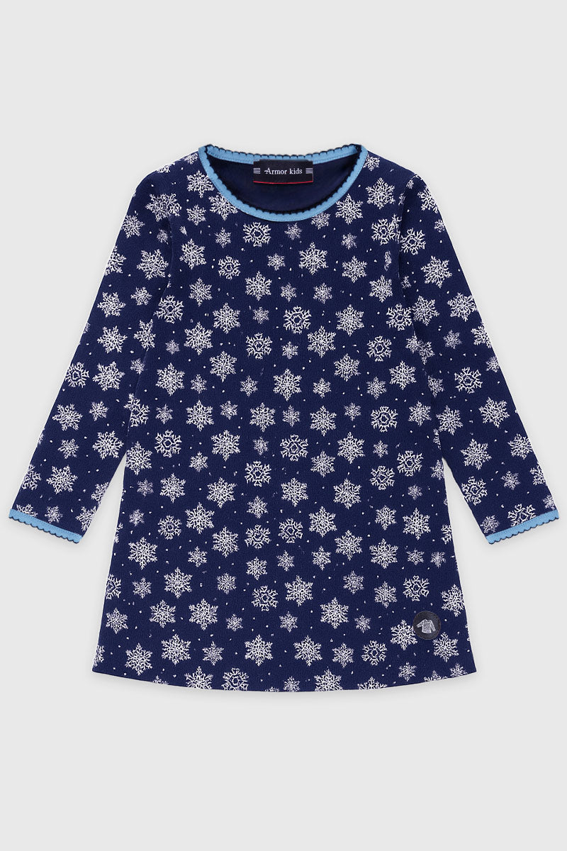 Kids' nightshirt – thick cotton - Kids - Imprimé Flocons Marine Deep ...