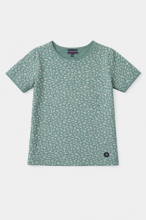Kinder Pyjama mit Shorts „Blumen“ - leichte Baumwolle - Armor-lux - 2