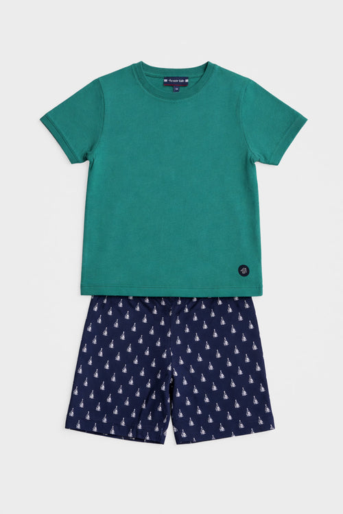 Boat Kids short pajamas - lightweight cotton - Armor-lux - 1