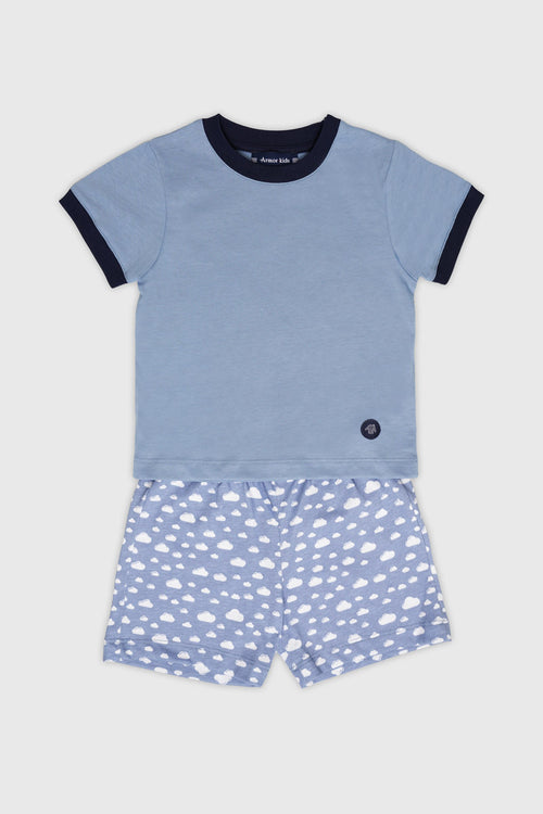Pyjama short Kids imprimé nuages - coton léger - Armor-lux - 1