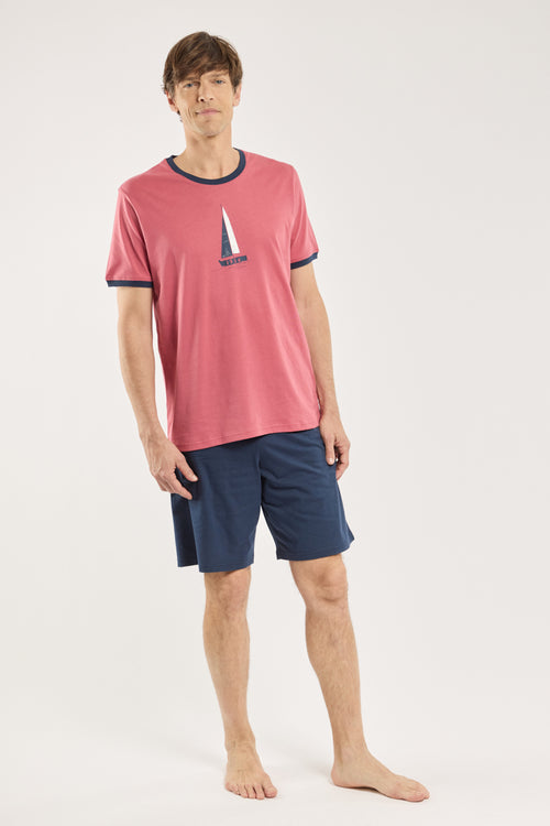 Bedruckter Pyjama mit Shorts - leichte Baumwolle - Armor-lux - 1