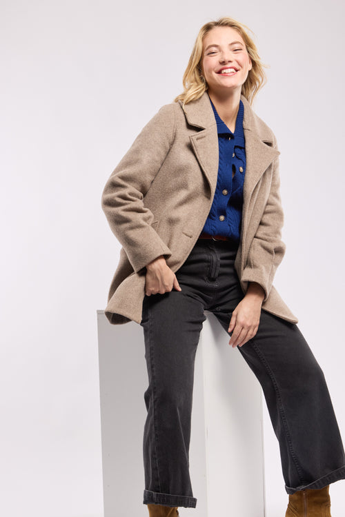 Buttoned pea coat - wool - Armor-lux - 1