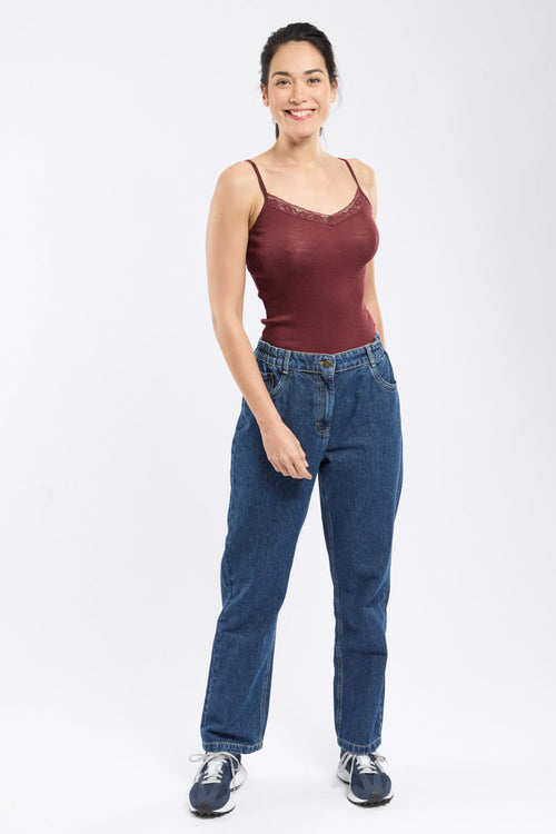 Camisole with lace trim - wool and silk - Armor-lux - 3