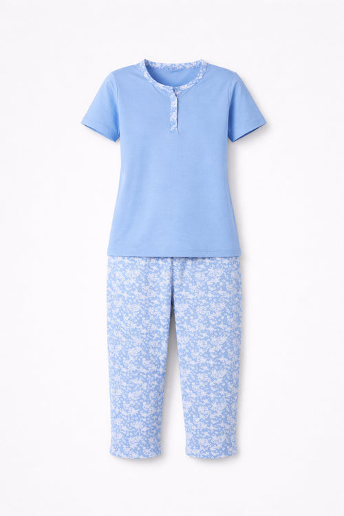 Flower cropped pajamas - lightweight cotton - Armor-lux - 3