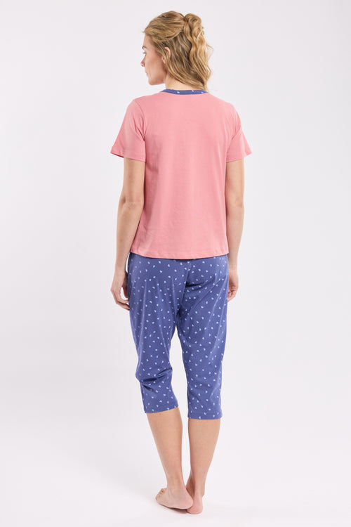 Heart patterned capri-style pyjamas — lightweight cotton - Armor-lux - 5