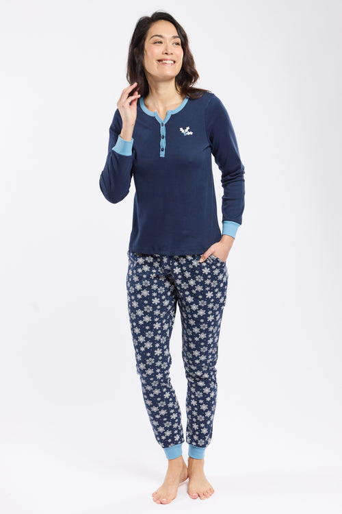 Pyjama mit Flockmuster – dicke Baumwolle - Armor-lux - 1