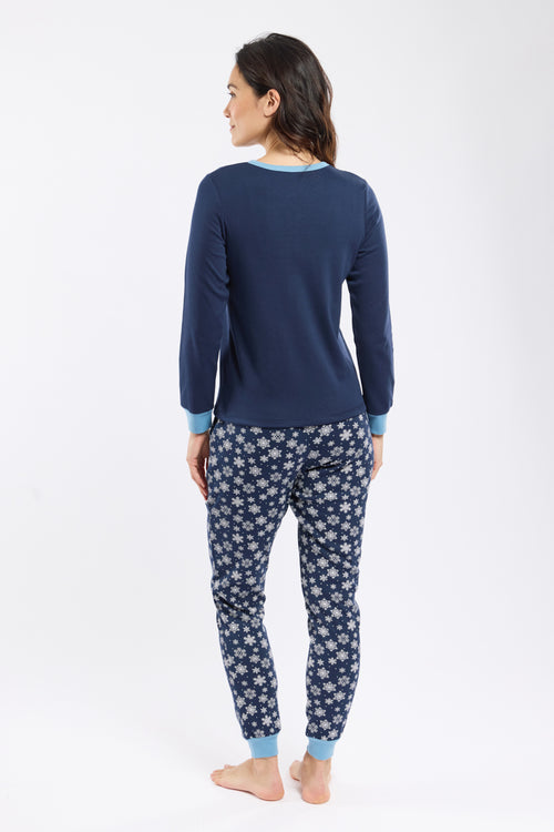 Pyjama mit Flockmuster – dicke Baumwolle - Armor-lux - 4