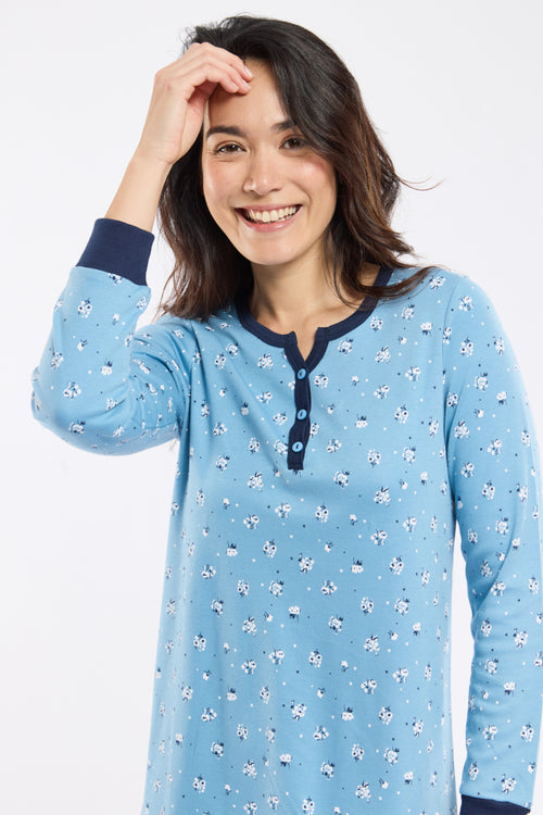 Micro-print nightshirt – thick cotton - Armor-lux - 3