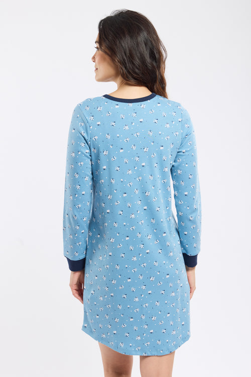 Chemise de nuit micromotifs - coton épais - Armor-lux - 4