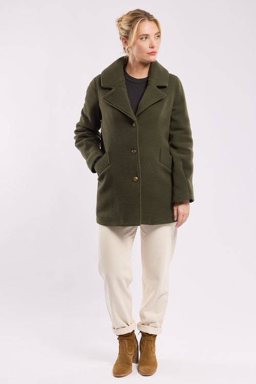 Buttoned pea coat - wool - Armor-lux - 3