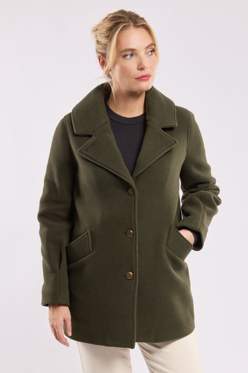 Buttoned pea coat - wool - Armor-lux - 1
