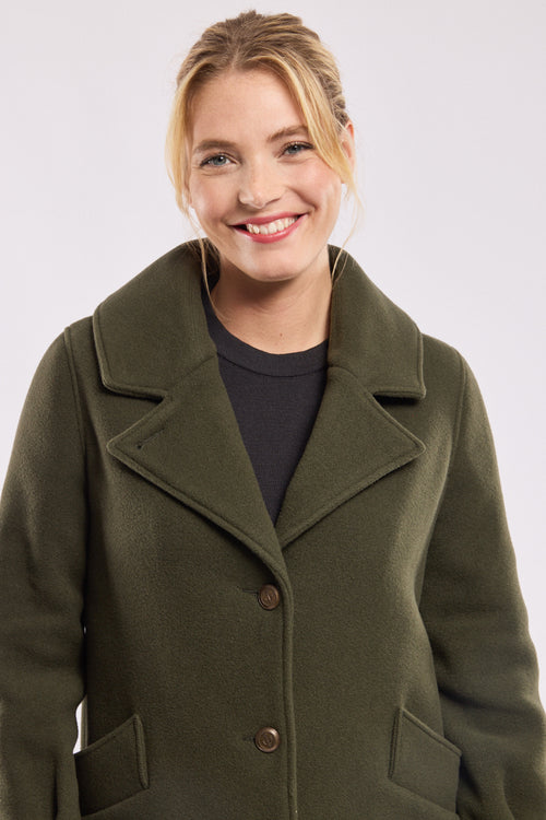 Buttoned pea coat - wool - Armor-lux - 3