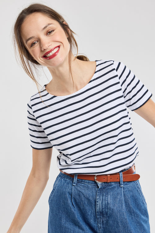 Short-sleeved Breton striped shirt - lightweight cotton - Armor-lux - 1