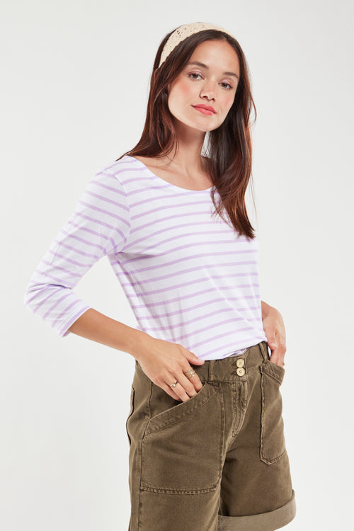 3/4-sleeved striped top - lightweight cotton - Armor-lux - 4