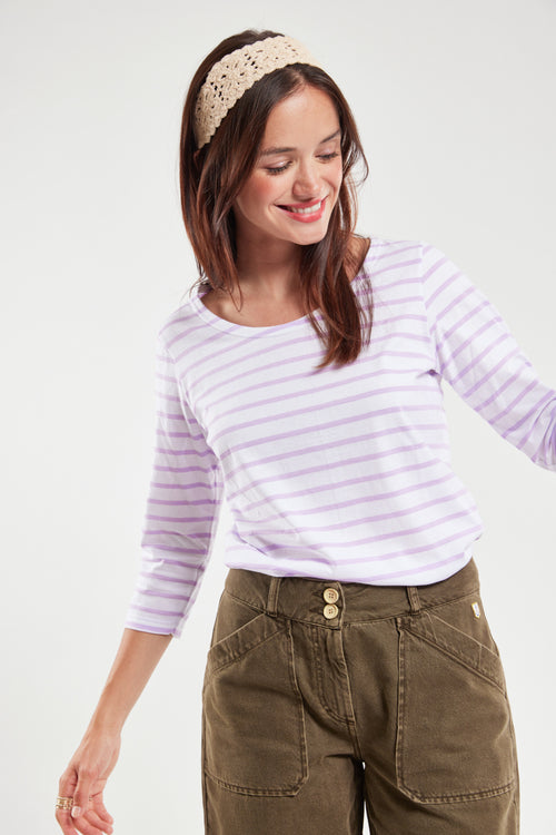 3/4-sleeved striped top - lightweight cotton - Armor-lux - 2