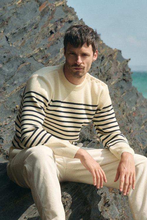 Pull marin rayé Molène - laine - Armor-lux - 1