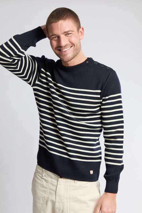 Pull marin rayé Molène - laine - Armor-lux - 1