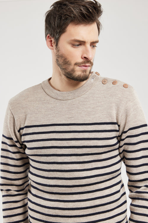 Molène striped navy jumper - wool - Armor-lux - 4