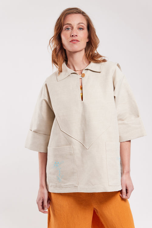 Embroidered fisherman’s smock - Armor-lux X Nolwenn Faligot - Armor-lux - 1