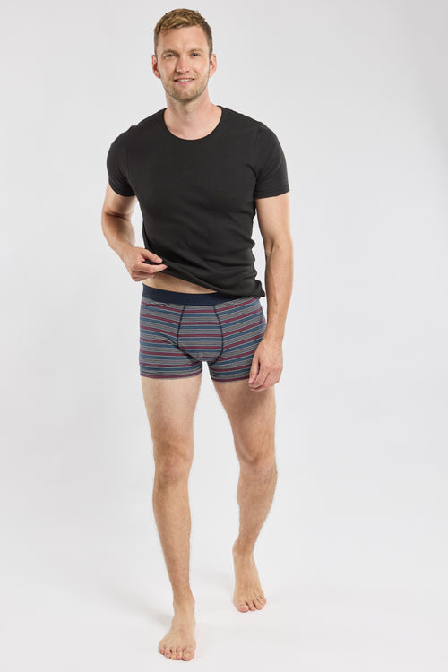 Boxer rayé tricolore - coton issu de l