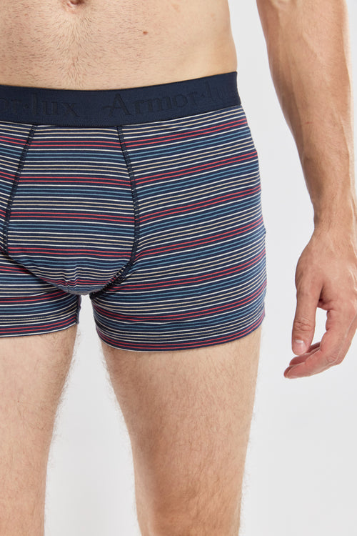 Boxer rayé tricolore - coton issu de l