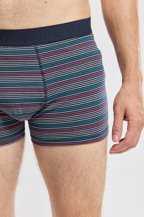 Boxer rayé tricolore - coton issu de l