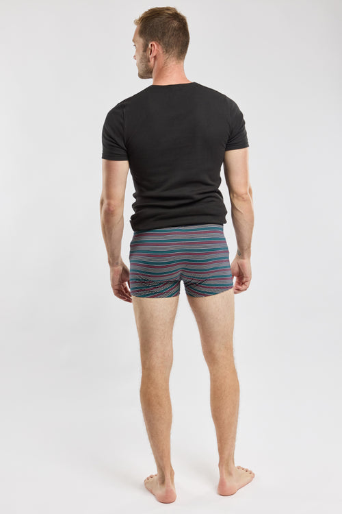 Boxer rayé tricolore - coton issu de l
