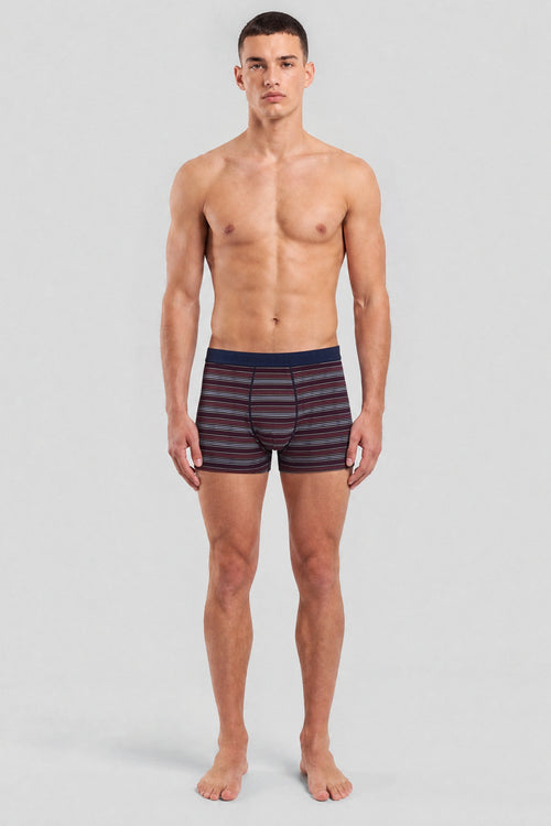 Boxer rayé tricolore - coton issu de l