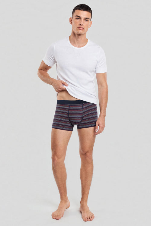 Boxer rayé tricolore - coton issu de l