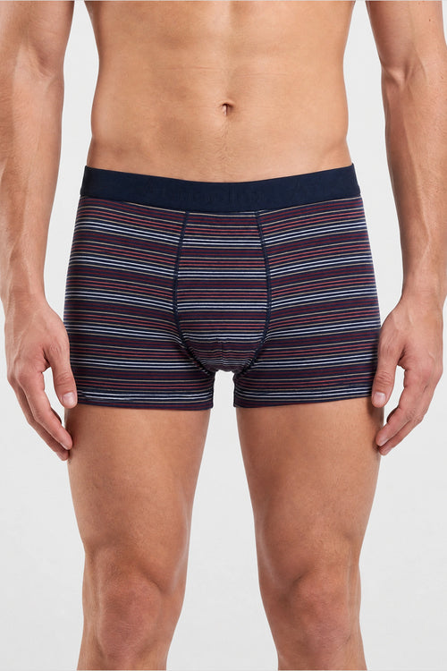 Boxer rayé tricolore - coton issu de l