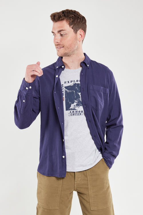 Chemise coupe droite - flanelle de coton - Armor-lux - 4