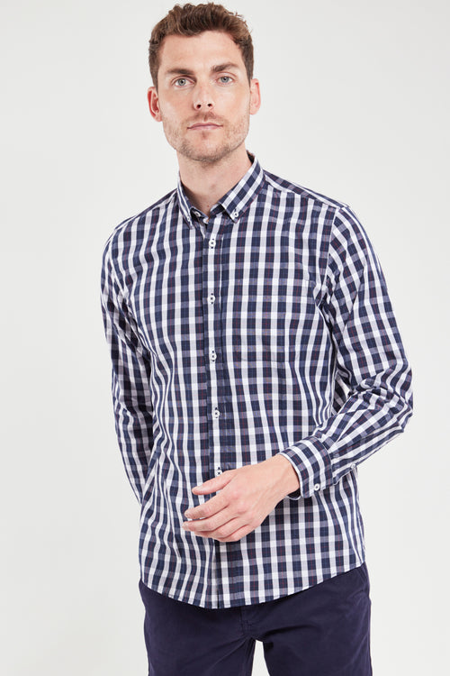 Straight checked shirt - cotton - Armor-lux - 1