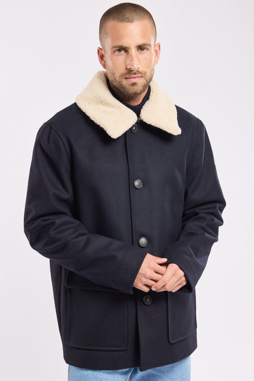 Caban col sherpa - drap de laine - Armor-lux - 1
