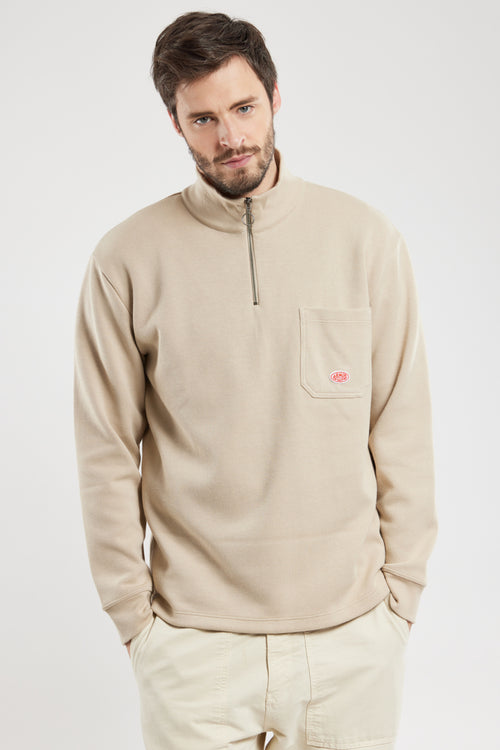 Sweatshirt with zipped collar - thick cotton - Armor-lux - 1