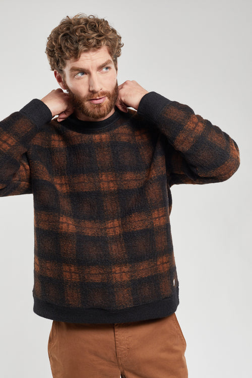Sweat à carreaux - laine bouillie - Armor-lux - 1