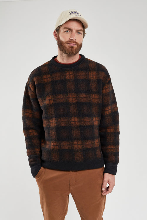 Sweat à carreaux - laine bouillie - Armor-lux - 5