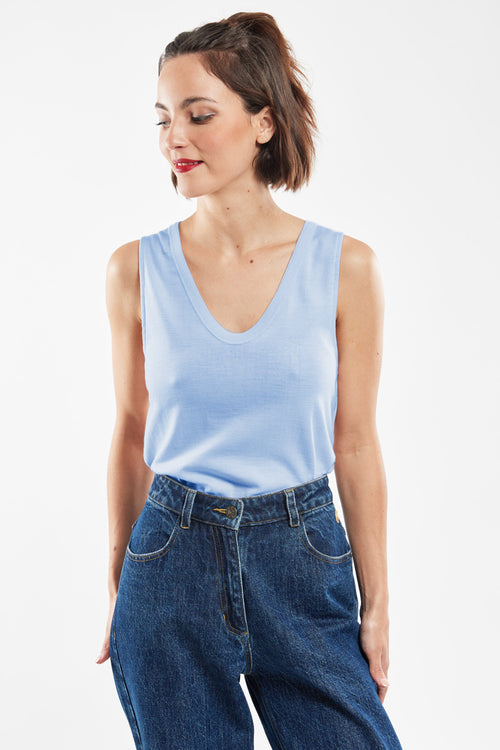 V-neck vest top – wool and lyocell - Armor-lux - 4