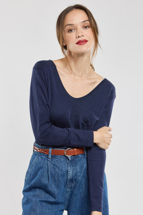 T-shirt manches longues - laine et lyocel - Armor-lux - 1