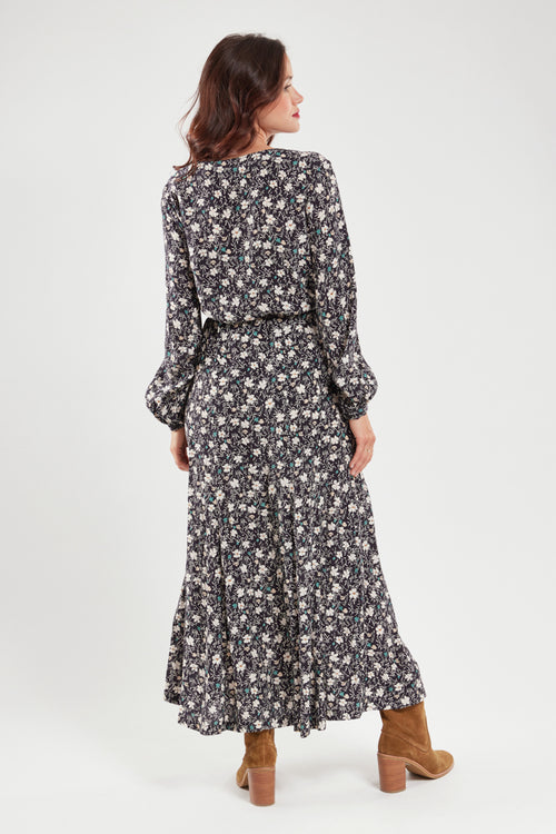 Langes Kleid mit Blumenmuster – Cupro - Armor-lux - 3