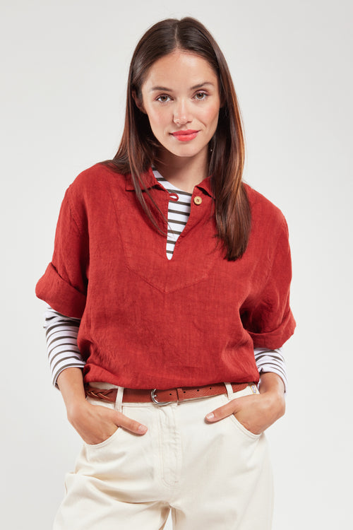 Jacket with 3/4 length sleeves - linen - Armor-lux - 1