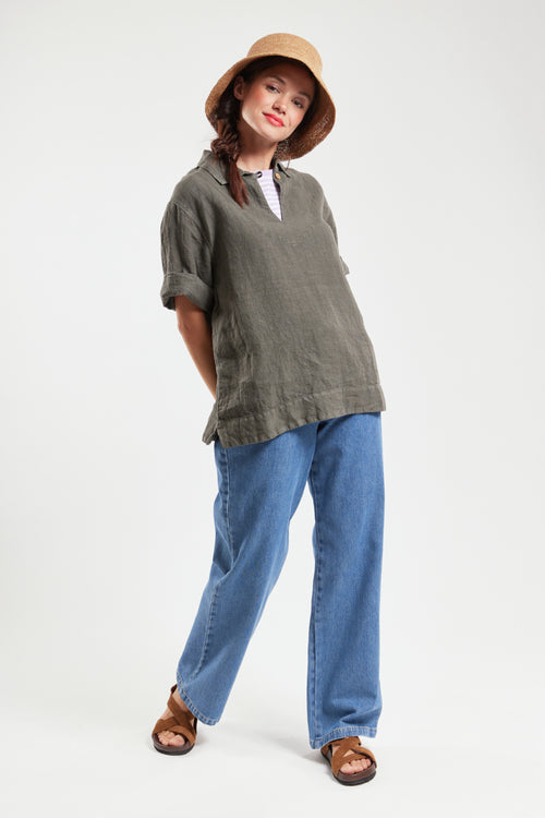 Jacket with 3/4 length sleeves - linen - Armor-lux - 3