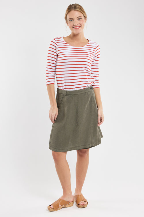 Wrap skirt - linen - Armor-lux - 3