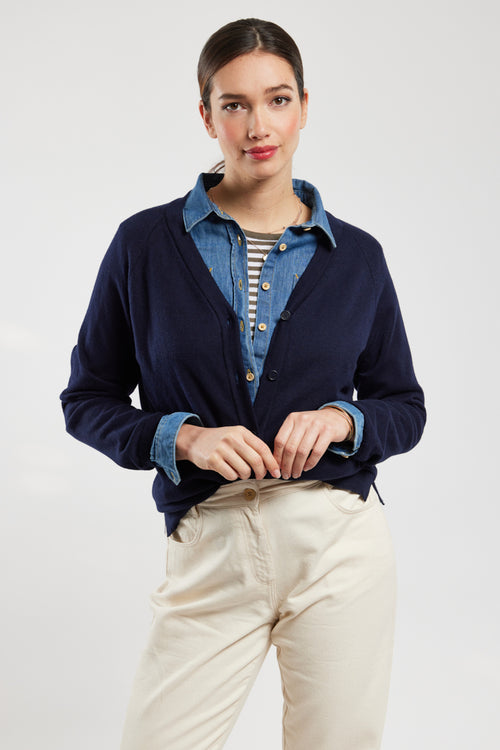 Cardigan boutonné - coton et lin - Armor-lux - 4