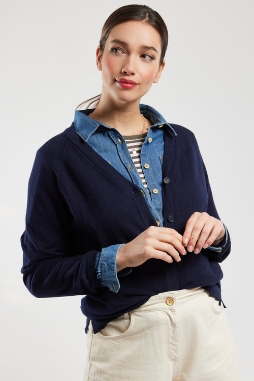 Cardigan boutonné - coton et lin - Armor-lux - 1