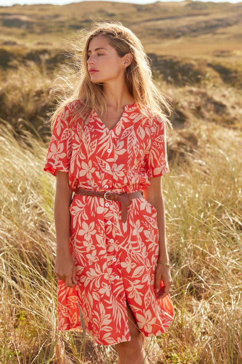 Exotic patterned dress - linen - Armor-lux - 6