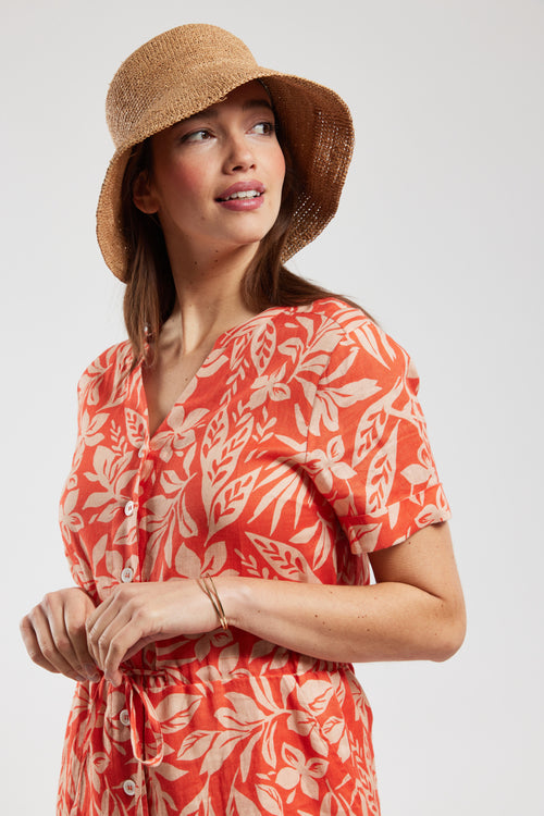 Kleid mit exotischem Muster – Leinen - Armor-lux - 2